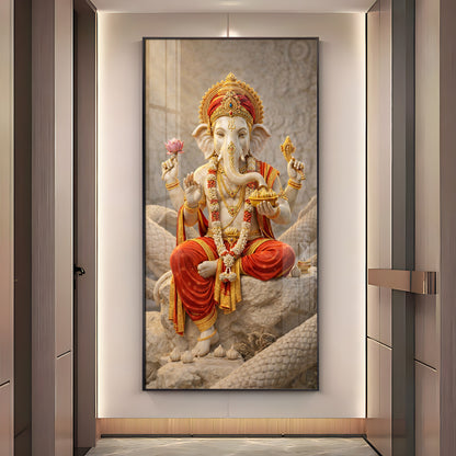 Divine Shree Ganesha Guardian Premium Acrylic Vertical Wall Art