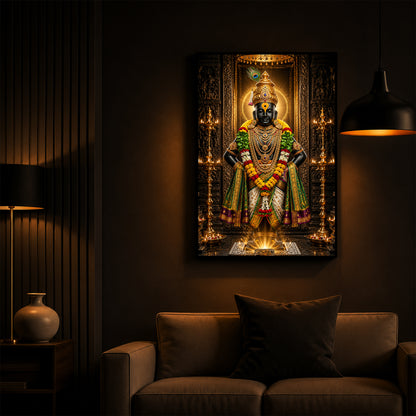 God Vitthal Modern Luxury Backlight Vertical Wall Art