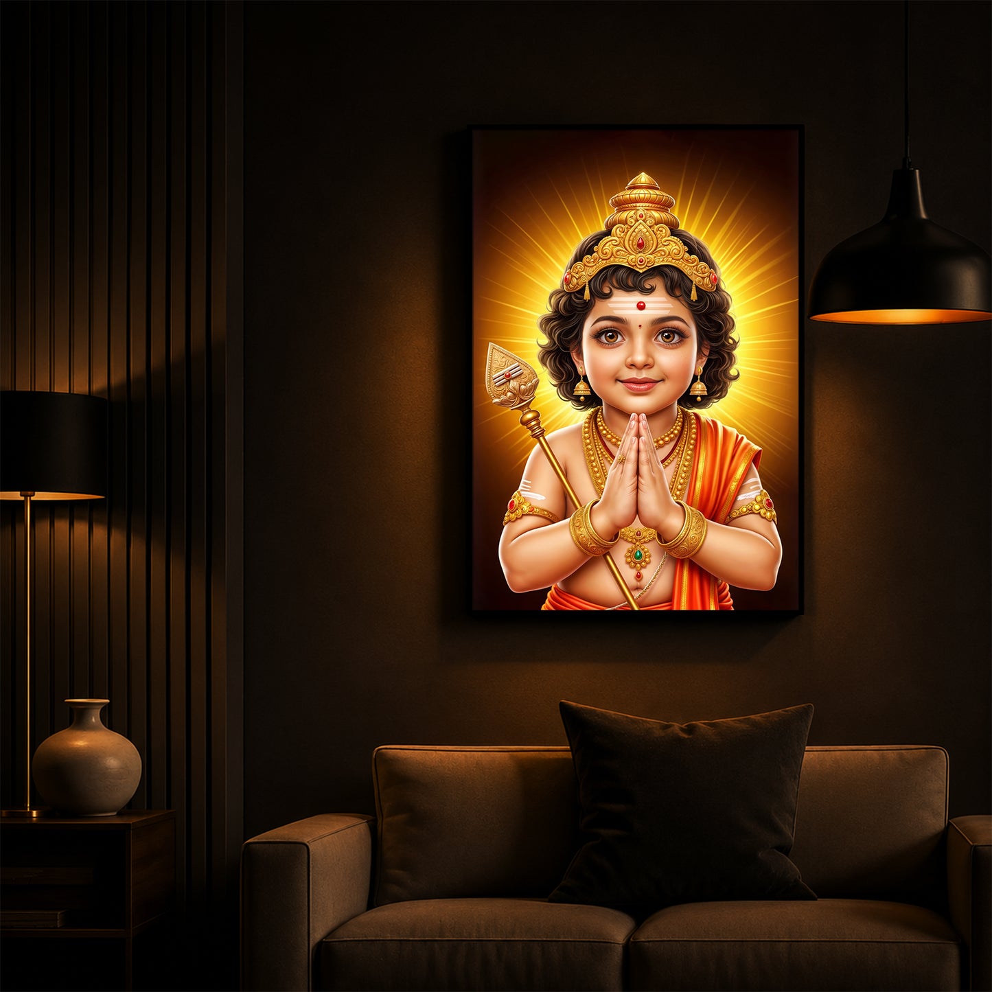 Murugan Ji Balroop Modern Luxury Backlight Vertical Wall Art