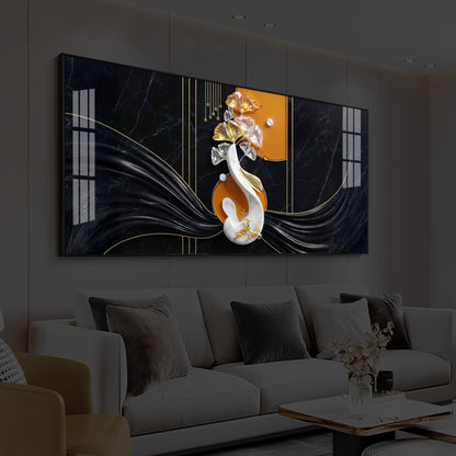 Black & Bold Modern Luxury Backlight Horizontal Wall Art