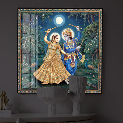 Radha Krishna Definition Of Love Modern Luxury Backlight Square Wall Art