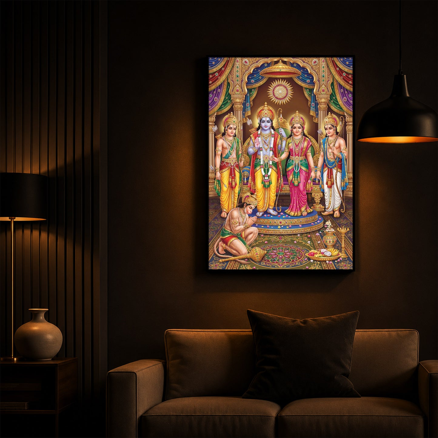Ram Darbar Modern Luxury Backlight Vertical Wall Art