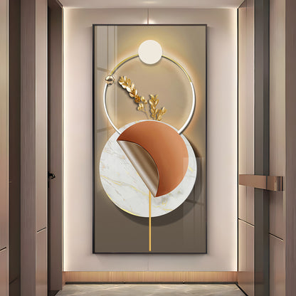 Golden Elegance Premium Acrylic Vertical Wall Art