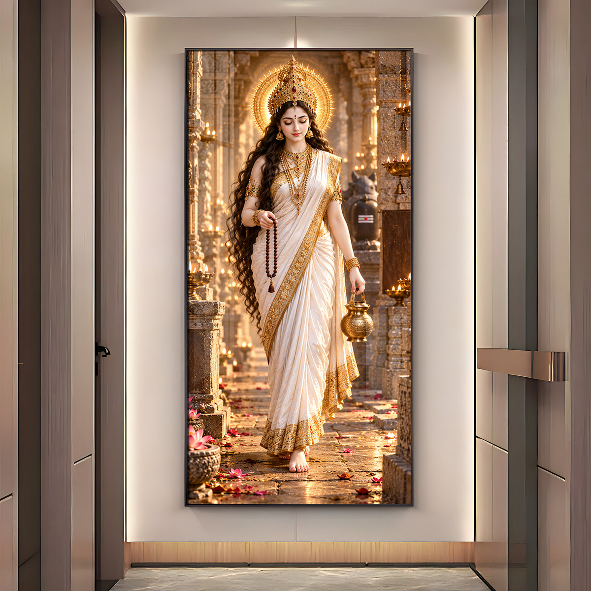 Divine Maa Brahmacharini Premium Acrylic Vertical Wall Art