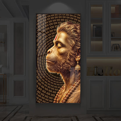 Hanuman Ji Modern Luxury Backlight Vertical Wall Art