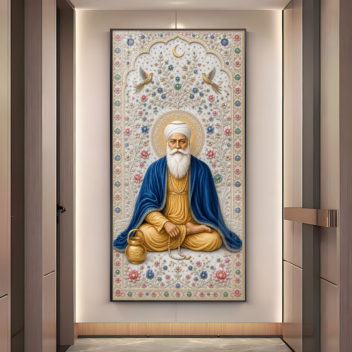 Holy Guru Nanak Dev Ji Premium Acrylic Vertical Wall Art