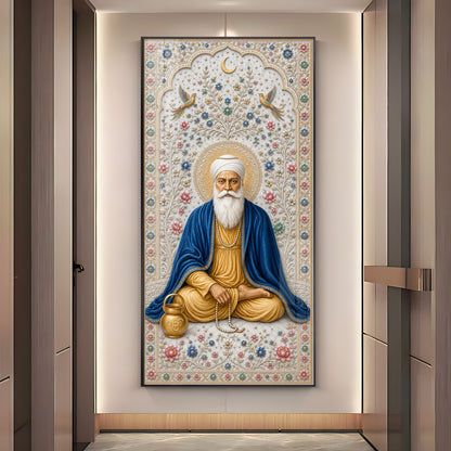 Holy Guru Nanak Dev Ji Premium Acrylic Vertical Wall Art