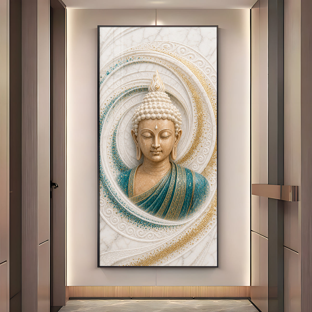 Buddha Spiral Premium Acrylic Vertical Wall Art