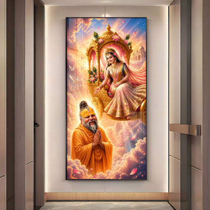 Shri Radha Rani & Premanand Maharaj Premium Acrylic Vertical Wall Art