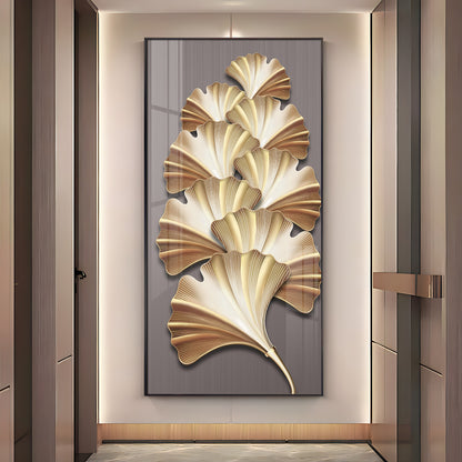 Golden Glow Premium Acrylic Vertical Wall Art