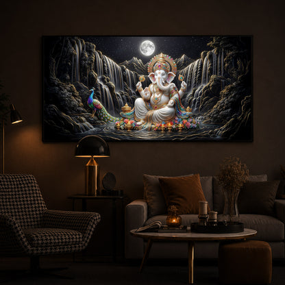 Spiritual Ganesha Modern Luxury Backlight Horizontal Wall Art