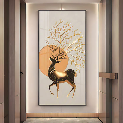 Deer With White Background Premium Acrylic Vertical Wall Art