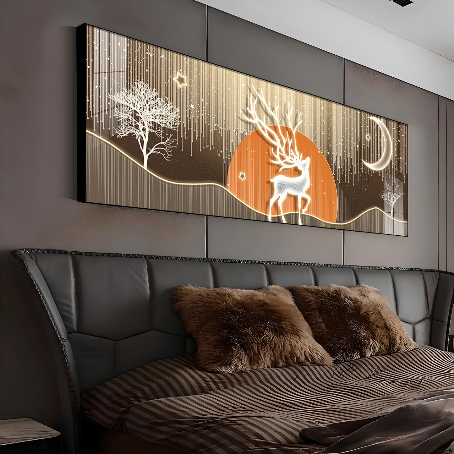 Deer Silverlight Stag Premium Acrylic Horizontal Wall Art