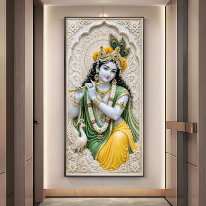 Divine Murali Krishna Premium Acrylic Vertical Wall Art