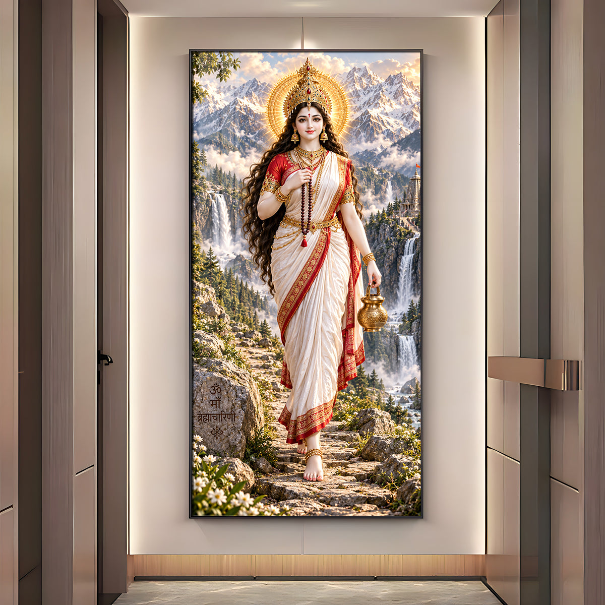 Mata Brahmacharini Premium Acrylic Vertical Wall Art