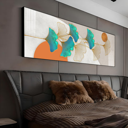 Blue & White Leaf Premium Acrylic Horizontal Wall Art