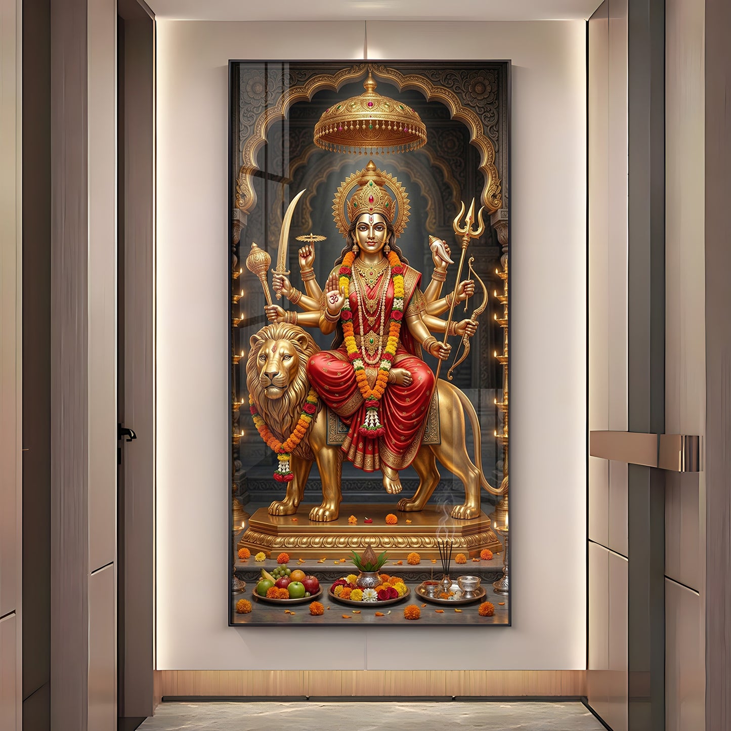 Maa Durga Blessing Premium Acrylic Vertical Wall Art