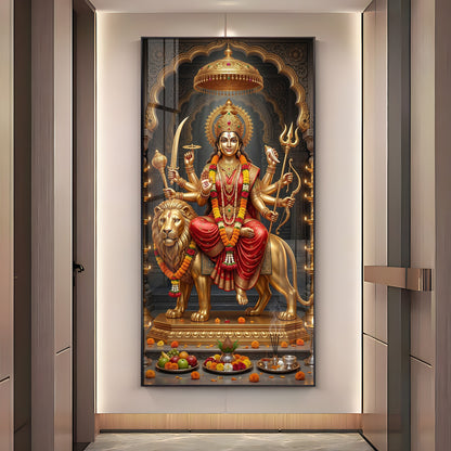Maa Durga Blessing Premium Acrylic Vertical Wall Art