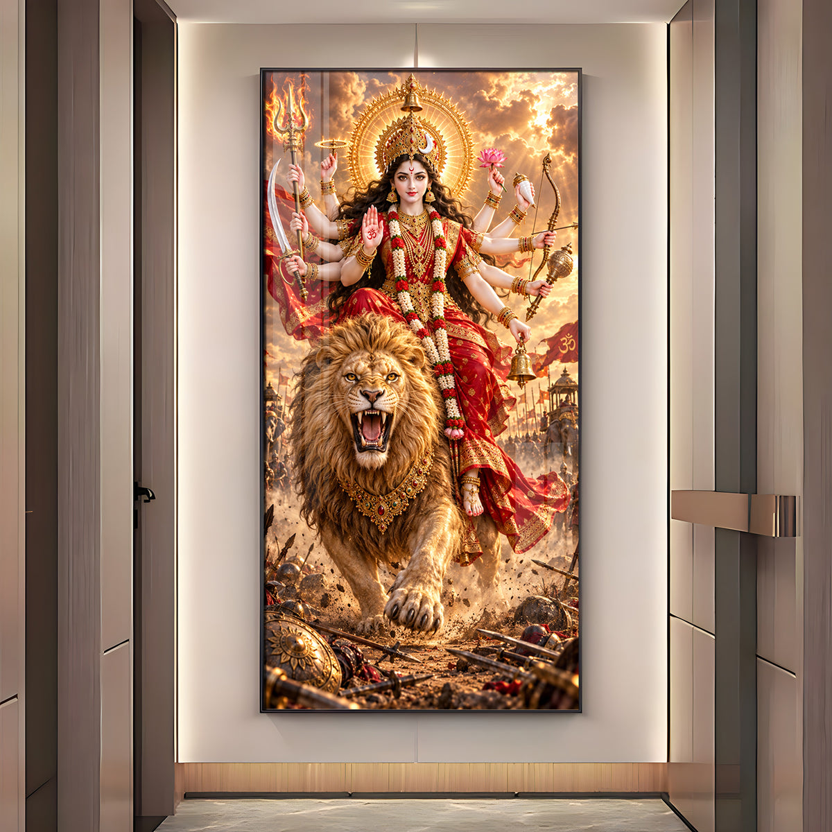 Maa Chandraghanta Premium Acrylic Vertical Wall Art