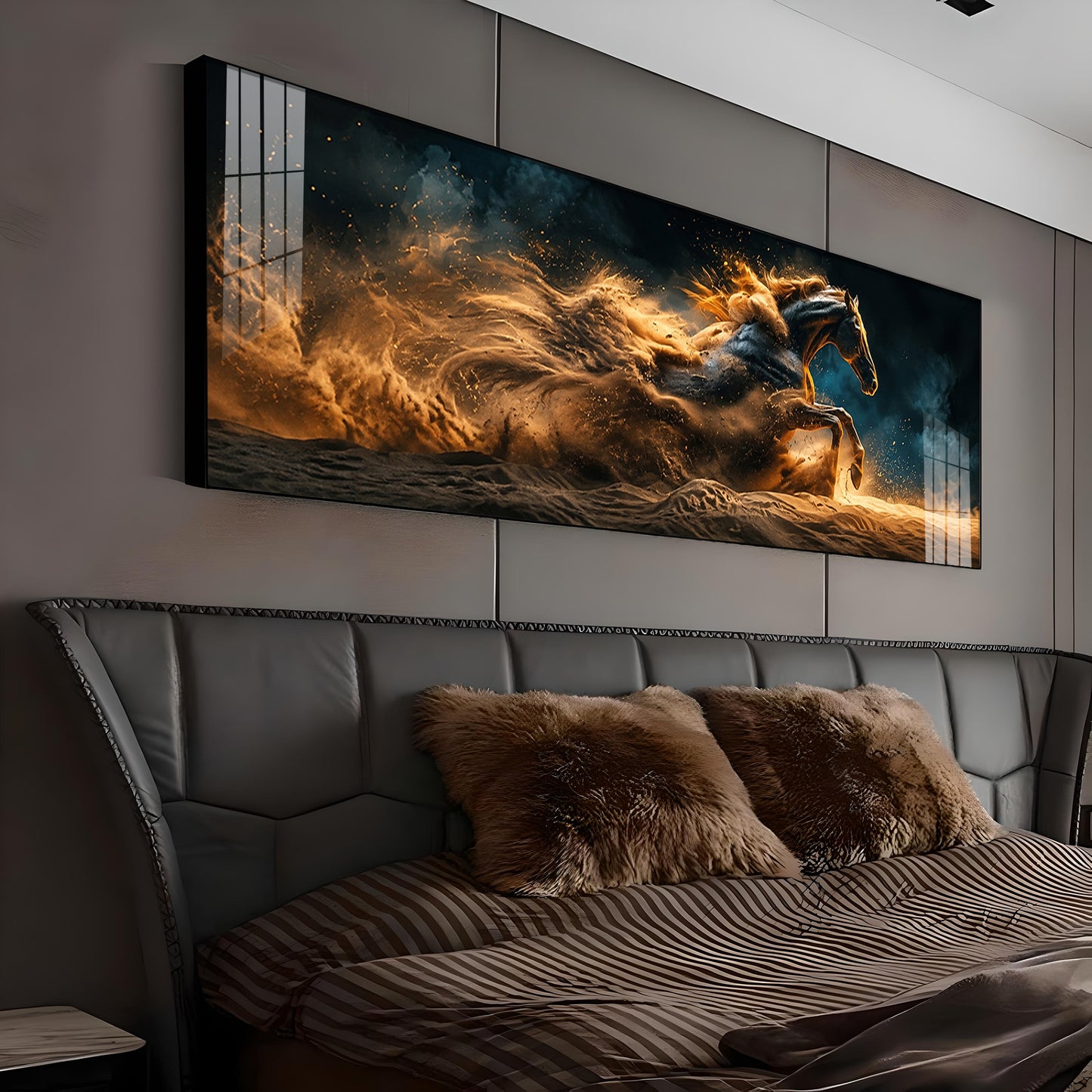 Running Horse Premium Acrylic Horizontal Wall Art