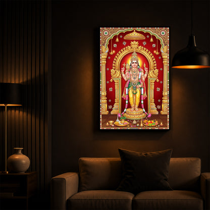 Son of Shiva Lord Murugan Modern Luxury Backlight Vertical Wall Art