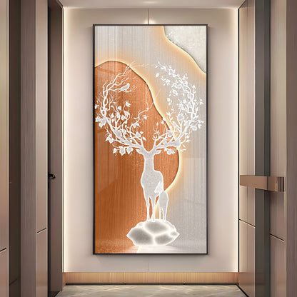 Modern White Deer Premium Acrylic Vertical Wall Art
