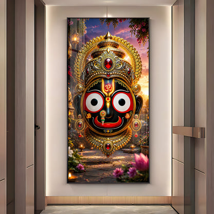 Lord Jagannath Face Premium Acrylic Vertical Wall Art