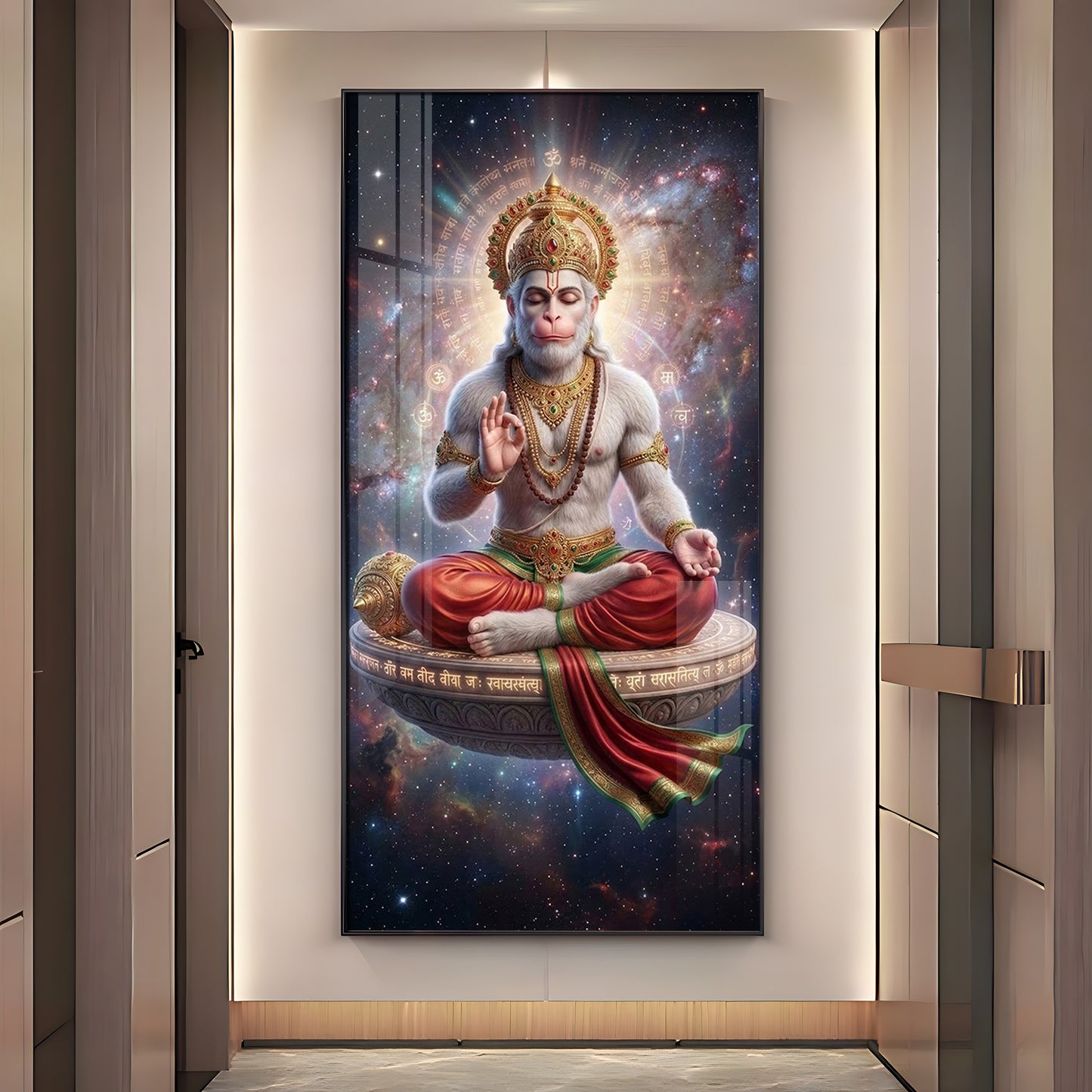 Hanuman in the Cosmos Premium Acrylic Vertical Wall Art