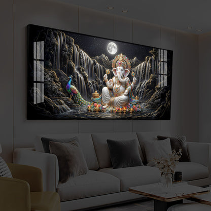 Spiritual Ganesha Modern Luxury Backlight Horizontal Wall Art