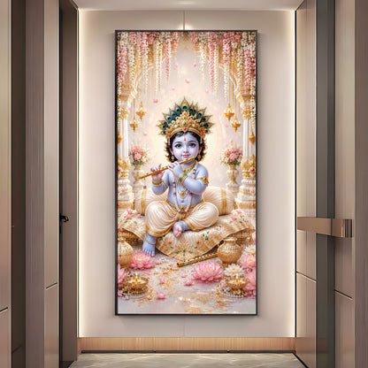 Baal Krishna Premium Acrylic Vertical Wall Art
