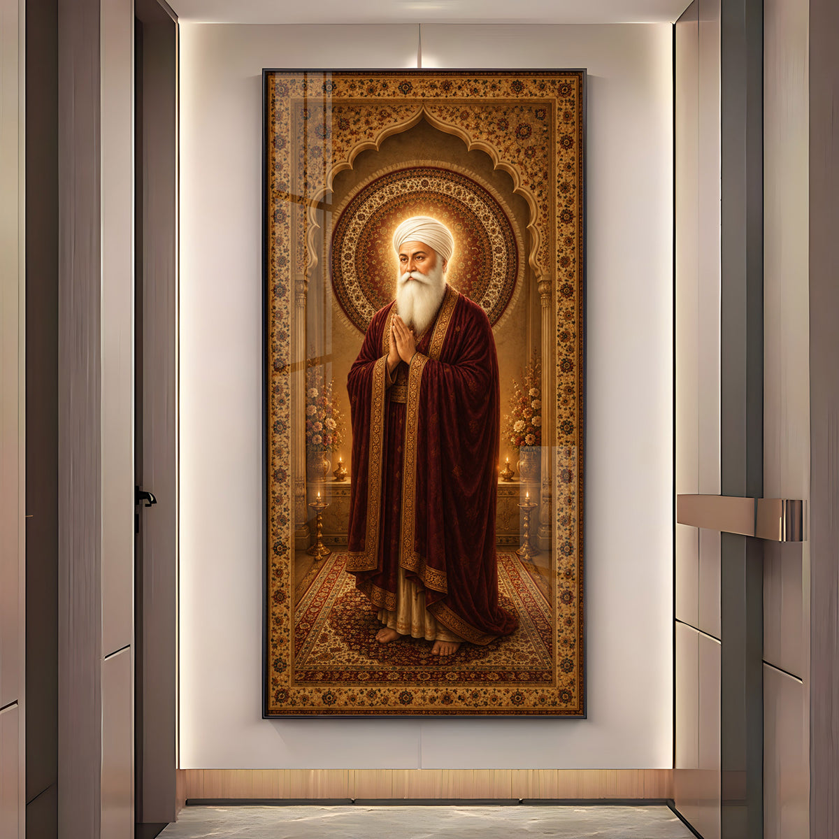 Spiritual Guru Nanak Dev Ji Premium Acrylic Vertical Wall Art
