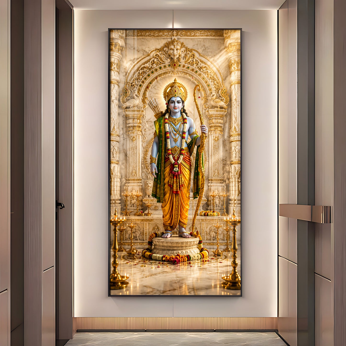Depicting Lord Rama Premium Acrylic Vertical Wall Art