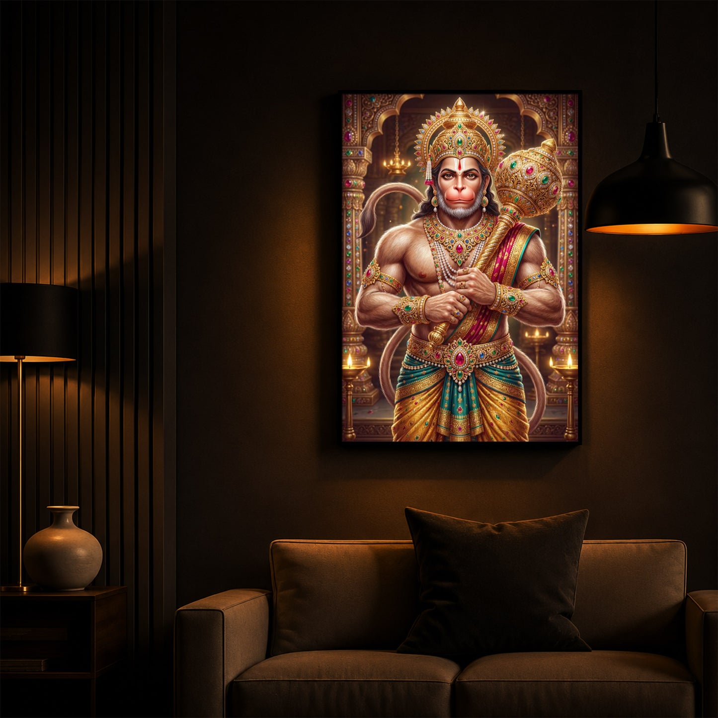 Jay Bajarangbali Modern Luxury Backlight Vertical Wall Art