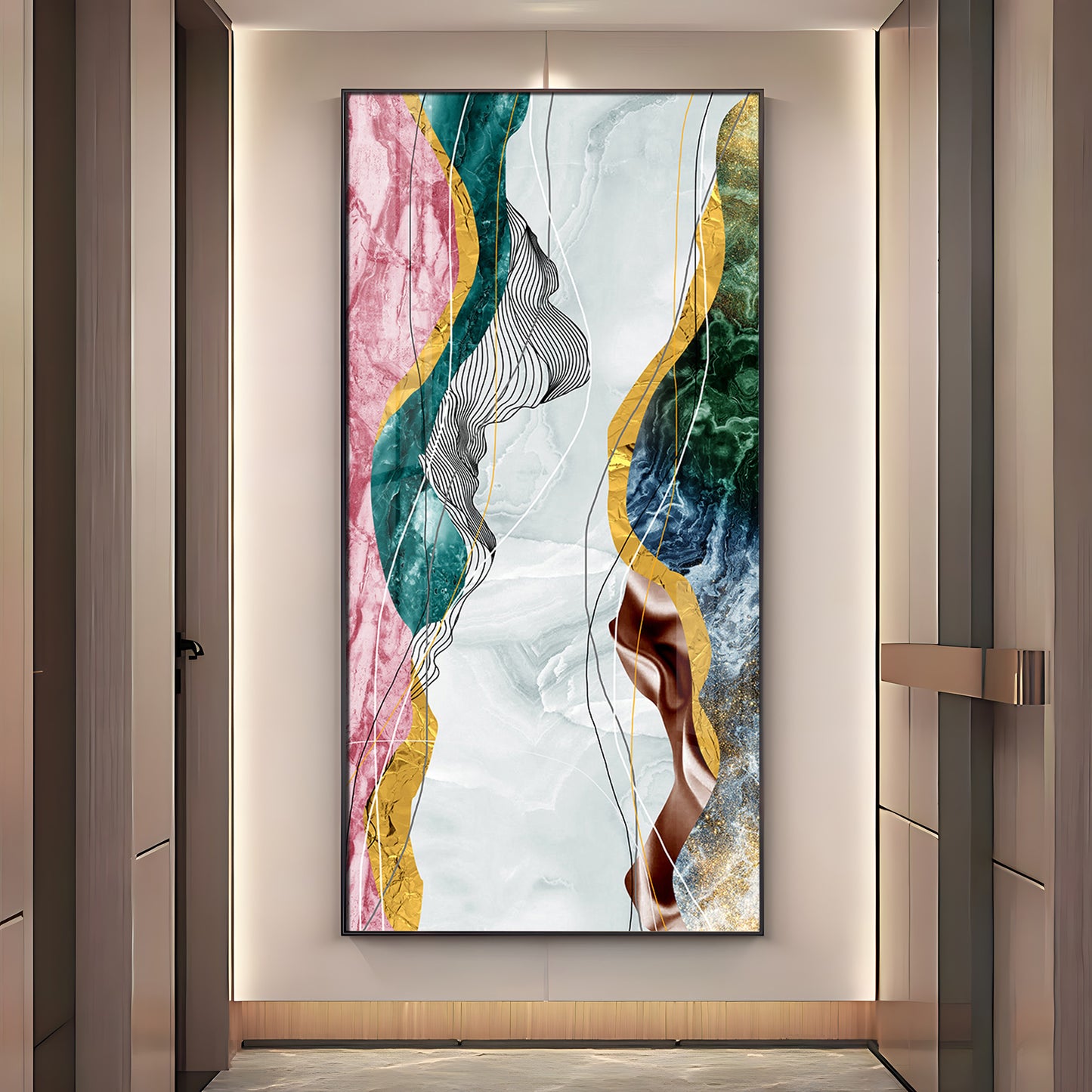 Celestial Marble Fusion Premium Acrylic Vertical Wall Art