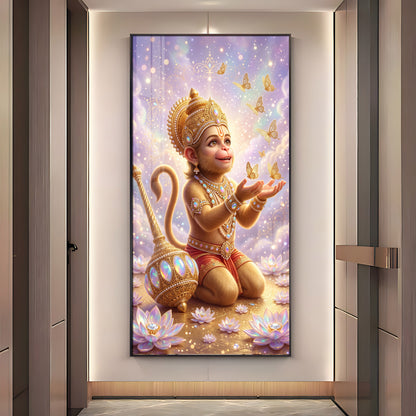 Bal Hanuman Ji Premium Acrylic Vertical Wall Art