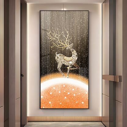 Tranquil Deer Portrait Premium Acrylic Vertical Wall Art
