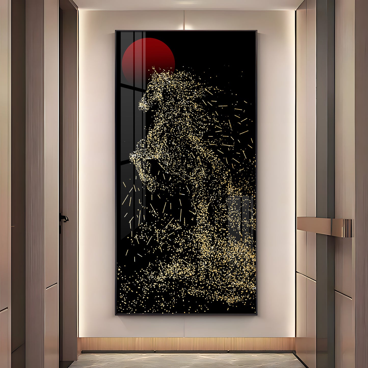 Dazzling Silver Horse Premium Acrylic Vertical Wall Art