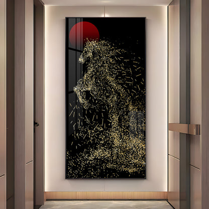 Dazzling Silver Horse Premium Acrylic Vertical Wall Art