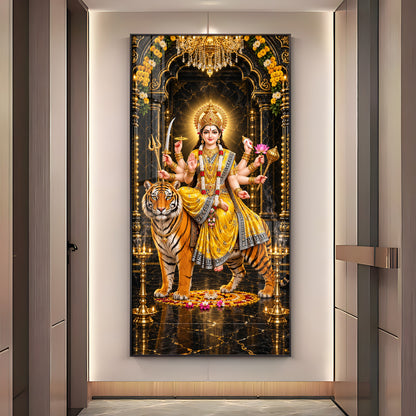 Pitambari Maa Durga Premium Acrylic Vertical Wall Art