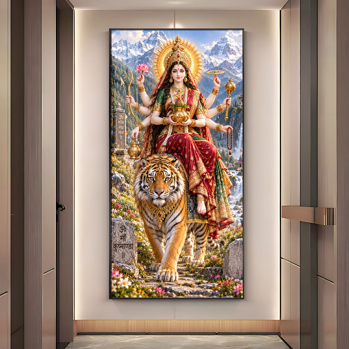 Maa Kushmanda Premium Acrylic Vertical Wall Art