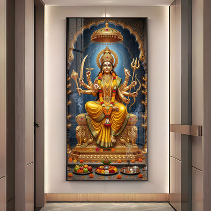 Divine Maa Durga's Blessing Premium Acrylic Vertical Wall Art