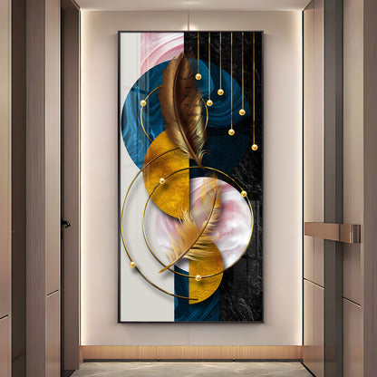 Luxurious Abstract Background With Feather Premium Acrylic Vertical Wall Art