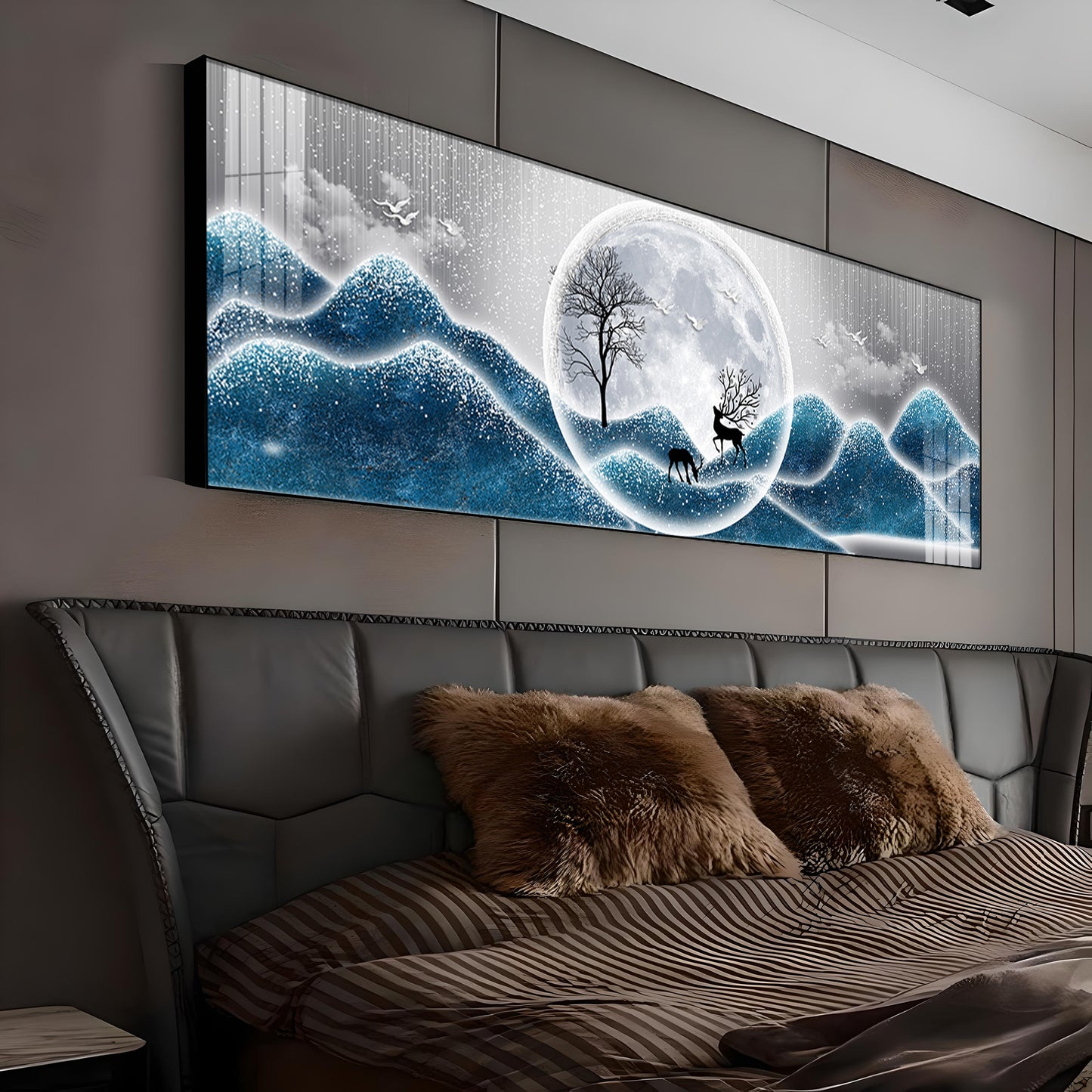Frosty Night Whispers Premium Acrylic Horizontal Wall Art