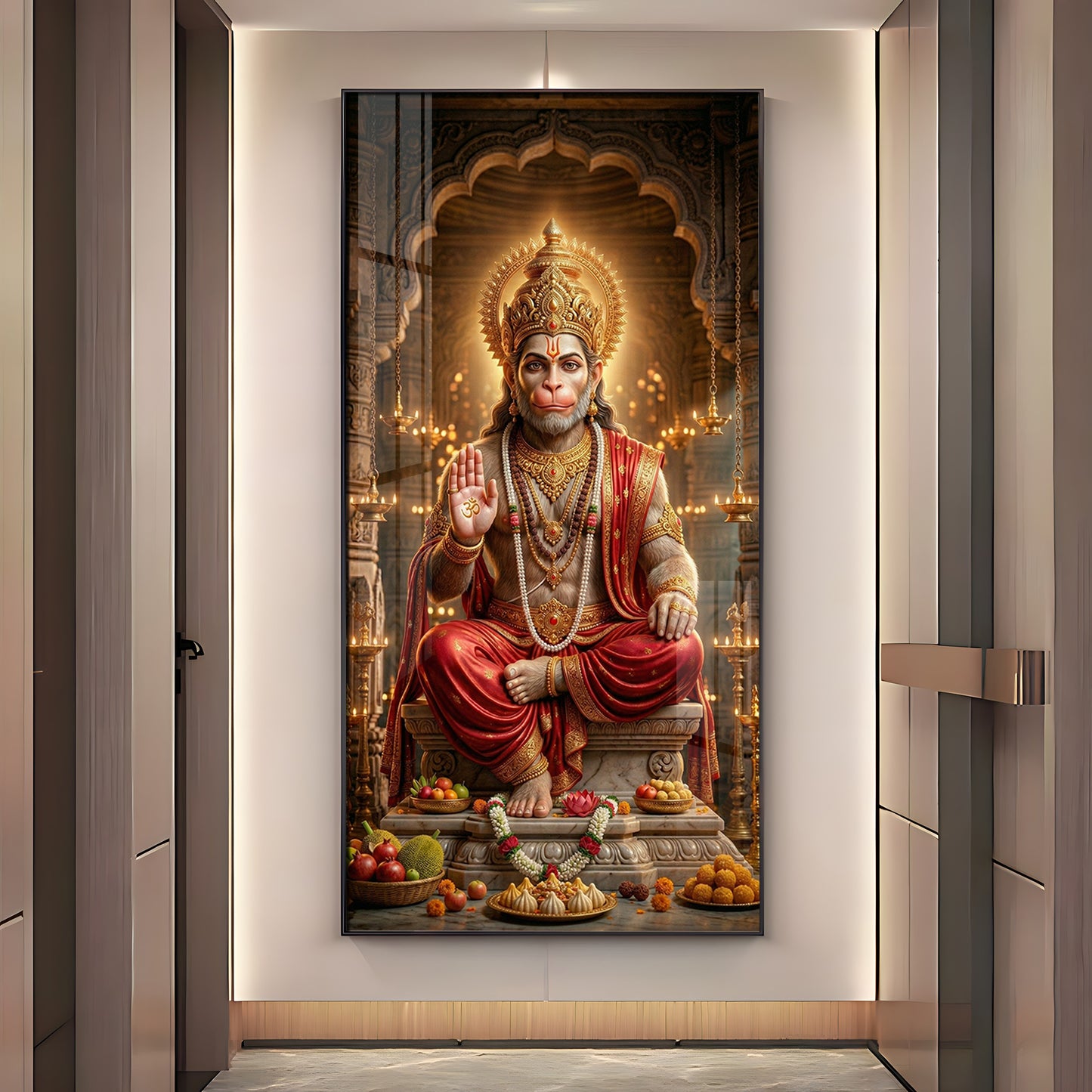 Hanuman Ji Blessing Premium Acrylic Vertical Wall Art
