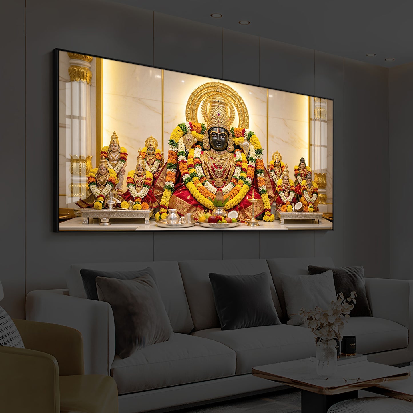 Badrinarayan Modern Luxury Backlight Horizontal Wall Art