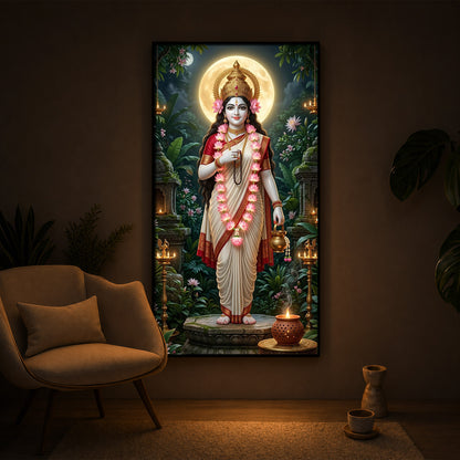 Maa Brahmacharini Modern Luxury Backlight Vertical Wall Art