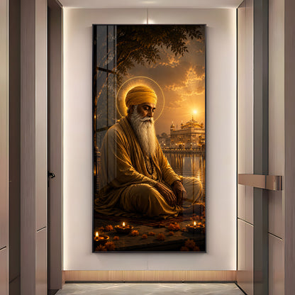 Divine Guru Nanak Ji Premium Acrylic Vertical Wall Art