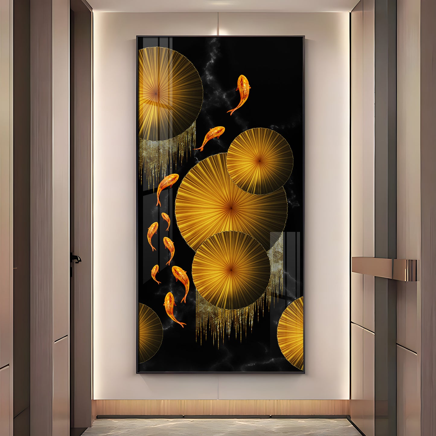 Goldfish Elegance Premium Acrylic Vertical Wall Art