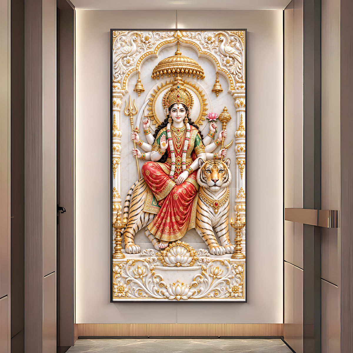 Royal Durga Maa Premium Acrylic Vertical Wall Art