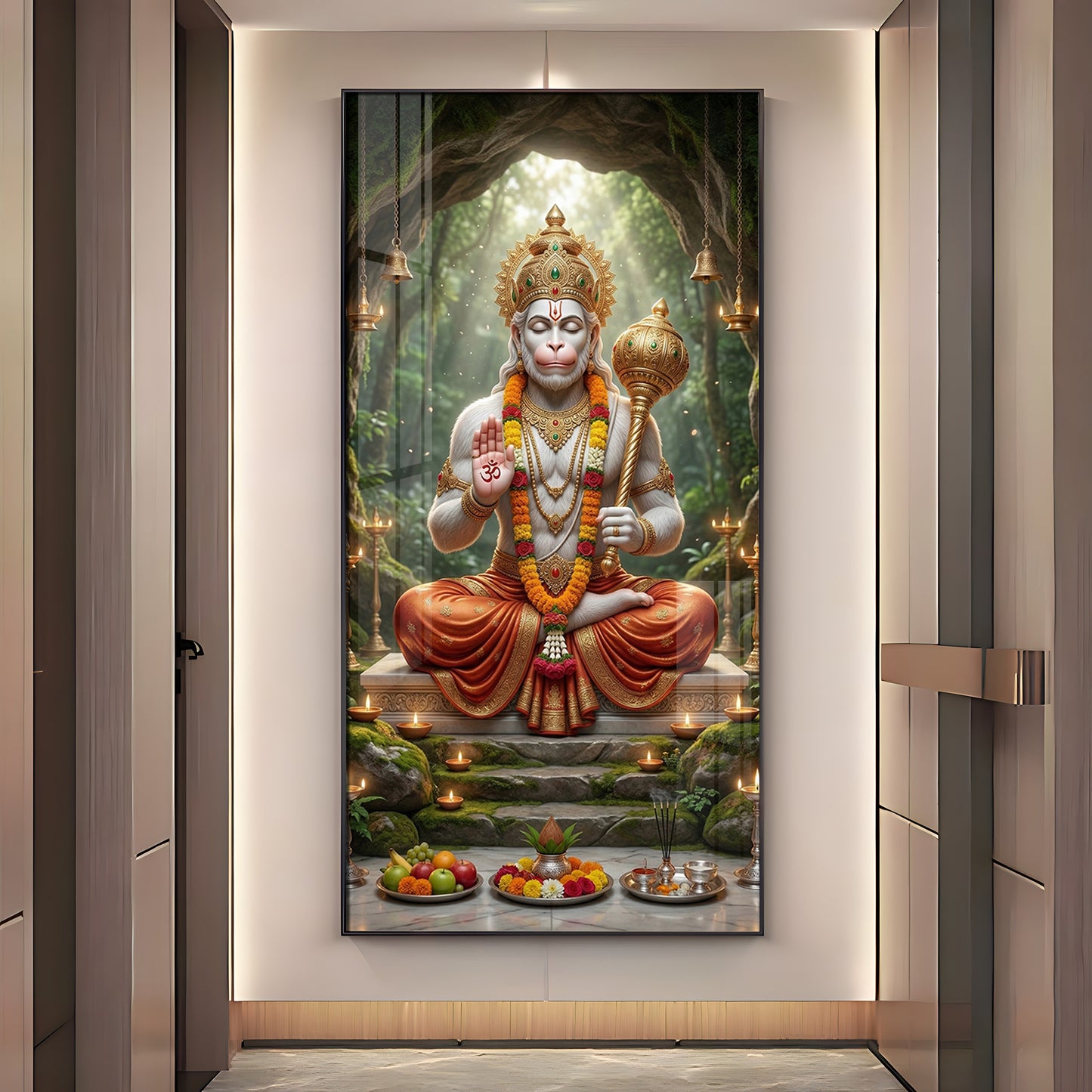 Divine God Hanuman Ji Premium Acrylic Vertical Wall Art